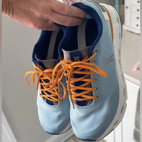 On Cloudnova Women's Sneakers - Arctic and Orange - Picture 3 of 3